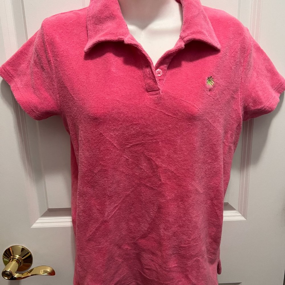 Lilly Pulitzer pink terry cloth polo